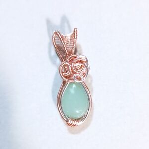 Abundant Path | Hand-wrapped Green Aventurine Pendant, Prosperity Stone